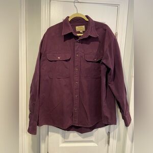 Cabellas Mens Size XL Purple Deer Skin Chamois Cotton Flannel Button Down Shirt